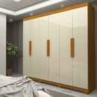 Guarda Roupa Roupeiro Casal 6 Portas 2 Gavetas Império Natura