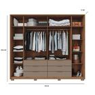 Guarda Roupa Roupeiro Casal Solteiro 2 Espelhos 6 Gavetas 10