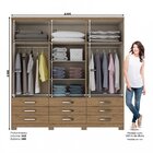 Guarda-roupa Roupeiro Casal Sylas 6 Portas 9 Gavetas Espresso