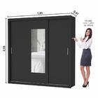 Guarda Roupa Roupeiro Clarice 3 Portas De Correr Com Espelho