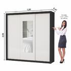 Guarda Roupa Roupeiro Clarice 3 Portas De Correr Com Espelho