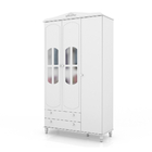 Guarda Roupa Roupeiro Colonial 3 Portas Branco Fosco