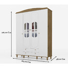 Guarda Roupa Roupeiro Colonial 4 Portas Cedro C/ Branco Fosco