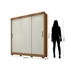 Guarda Roupa Roupeiro De Casal Lion 3 Portas De Correr E 3 Ga