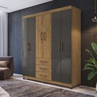 Guarda Roupa Roupeiro De Casal Lion Com Chave 6 Portas 3 Gave