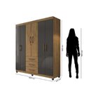 Guarda Roupa Roupeiro De Casal Lion Com Chave 6 Portas 3 Gave