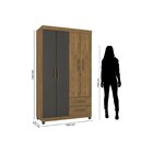 Guarda Roupa Roupeiro De Solteiro Lion Com Chave 4 Portas 2 G