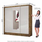 Guarda Roupa Roupeiro Dubai 3 Portas De Correr Com Espelho Ce