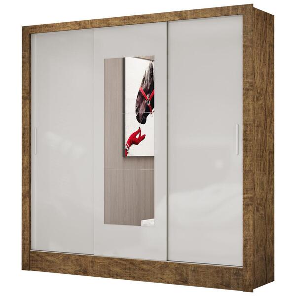 Guarda Roupa Roupeiro Dubai 3 Portas De Correr Com Espelho Ce