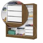 Guarda Roupa Roupeiro Dubai 3 Portas De Correr Com Espelho Ce