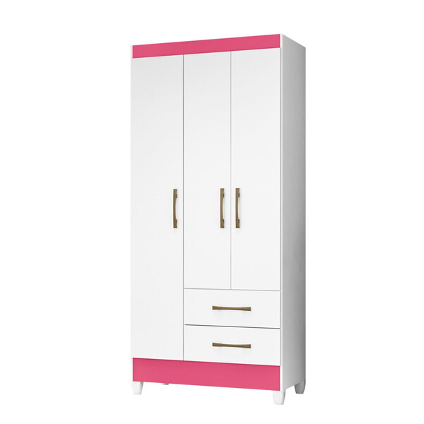 Guarda Roupa Roupeiro Lima 3 Portas 2 Gavetas E 4 Prateleiras