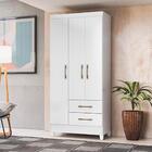 Guarda Roupa Roupeiro Lima 3 Portas 2 Gavetas E 4 Prateleiras