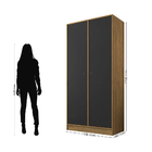 Guarda Roupa Roupeiro Módulo Ana 2 Portas Freijó/preto Vellut