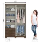 Guarda Roupa Roupeiro Multiuso 4 Portas 2 Espelhos 3 Gavetas