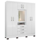 Guarda Roupa Roupeiro Penteadeira Grafite Com Espelho Branco