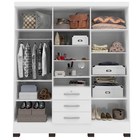 Guarda Roupa Roupeiro Penteadeira Grafite Com Espelho Branco