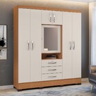 Guarda Roupa Roupeiro Penteadeira Grafite Com Espelho Natural