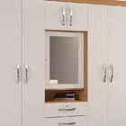 Guarda Roupa Roupeiro Penteadeira Grafite Com Espelho Natural