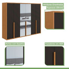 Guarda Roupa Roupeiro Quarto Casal Lopas 6 Portas Com Espelho