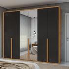 Guarda Roupa Roupeiro Quarto Casal Lopas 6 Portas Com Espelho