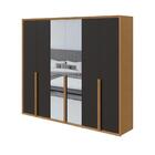 Guarda Roupa Roupeiro Quarto Casal Lopas 6 Portas Com Espelho