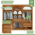 Guarda Roupa Roupeiro Quarto Casal Lopas 6 Portas Com Espelho