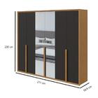 Guarda Roupa Roupeiro Quarto Casal Lopas 6 Portas Com Espelho