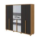 Guarda Roupa Roupeiro Quarto Casal Lopas 6 Portas Espelho Pés