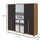 Guarda Roupa Roupeiro Quarto Casal Lopas 6 Portas Espelho Pés