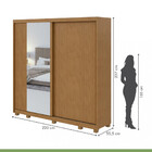 Guarda Roupa Roupeiro Quarto Lopas 2 Portas Velaris Com Espel