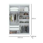 Guarda Roupa Roupeiro Quarto Solteiro Casal Lopas 4 Portas Al