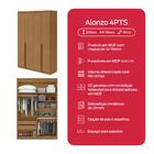 Guarda Roupa Roupeiro Quarto Solteiro Casal Lopas 4 Portas Al