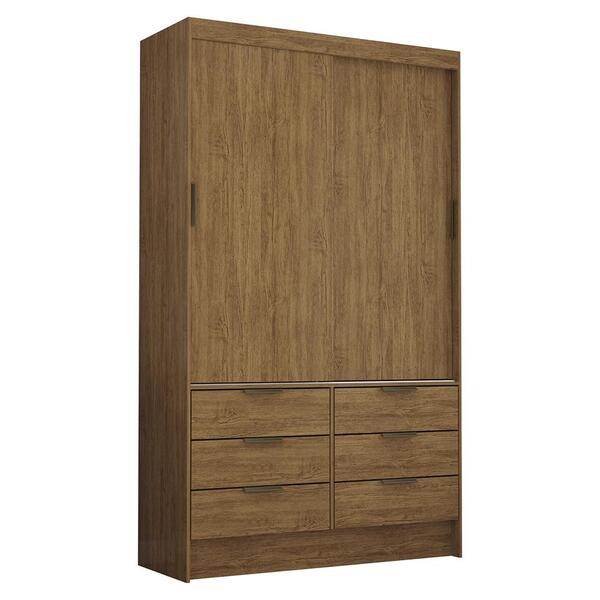 Guarda Roupa Roupeiro Sevilha 2 Portas De Correr 6 Gavetas Ca