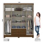 Guarda-roupa Roupeiro Tivoli 6 Portas 4 Gavetas Espresso Móve