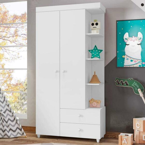 Guarda Roupa Rubi 2 Portas Branco Peternella Móveis
