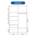 Guarda-roupa Rubi New 2 Portas De Correr Infinity Cedro/ Blus