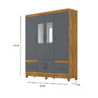 Guarda Roupa Rubia 6 Portas Freijó Cinza Tana Decor