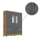Guarda Roupa Rubia 6 Portas Freijó Cinza Tana Decor