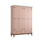 Guarda-roupa Rústico 4 Portas E 2 Gavetas - Madeira Maciça E