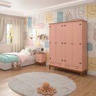 Guarda-roupa Rústico 4 Portas E 2 Gavetas - Madeira Maciça E