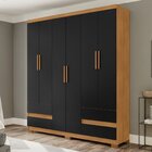 Guarda Roupa San Diego 6 Portas E 4 Gavetas Freijó / Preto