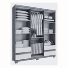 Guarda Roupa San Diego 6 Portas E 4 Gavetas Freijó / Preto