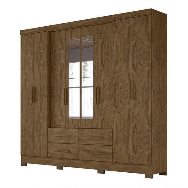 Guarda Roupa San Lorenzo Plus 8 Portas E 4 Gavetas Com Espelh
