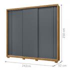 Guarda Roupa San Marino 3 Portas 2 Gavetas Freijo Cinza