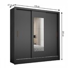 Guarda-roupa Santiago 3 Portas 3 Gavetas Com Espelho Preto -