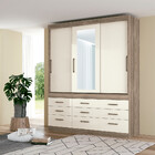 Guarda Roupa Santos Andirá Click Com Espelho 3 Portas De Corr