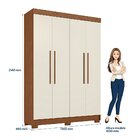 Guarda Roupa Sarandi 4 Portas 2 Gavetas Jatobá/areia