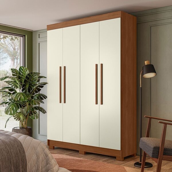 Guarda Roupa Sarandi 4 Portas 2 Gavetas Jatobá/areia