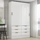 Guarda Roupa Sevilha 2 Portas De Correr 6 Gavetas Carioca Móv