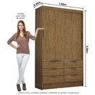 Guarda Roupa Sevilha 2 Portas De Correr 6 Gavetas Carioca Móv